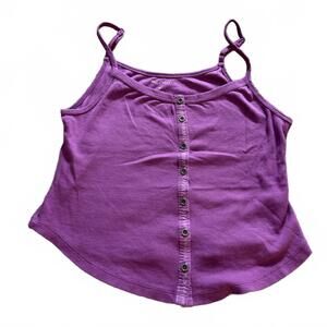 PILCRO by Anthropologie Purple Button front Cami SZ M Cottage Core Preppy Trendy